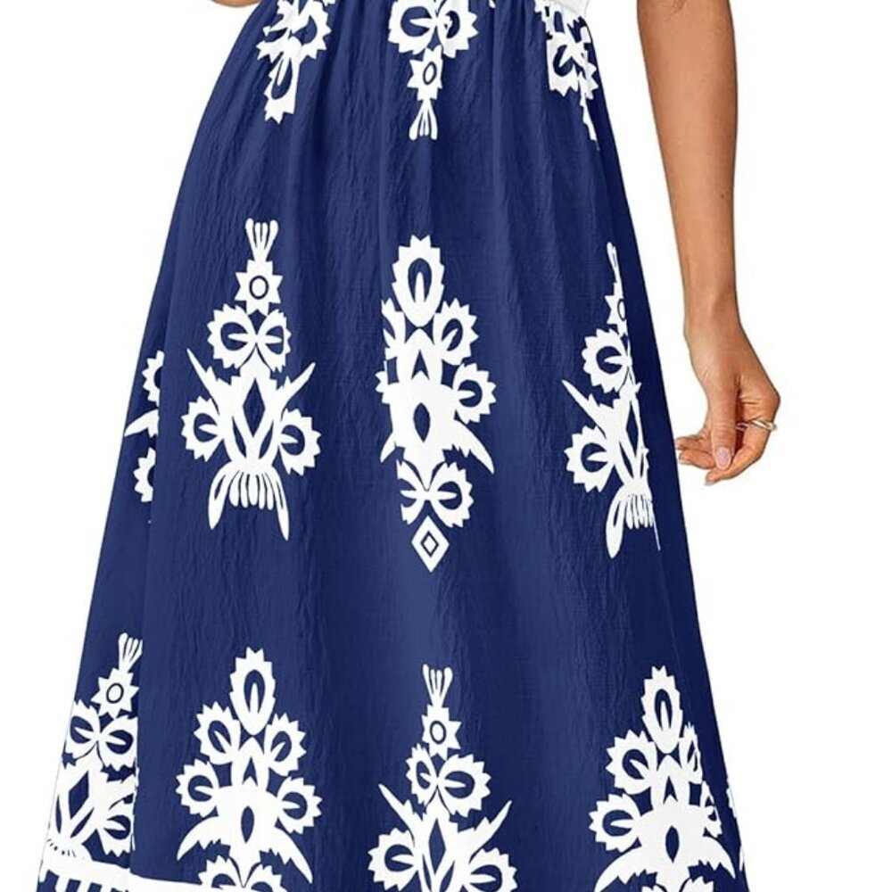 Summer Dress for Women 2025 Floral Sundress Spaghetti Strap Flowy Beach Vacation